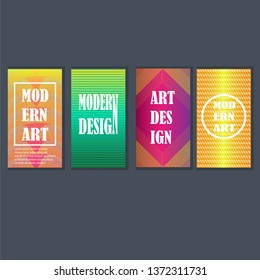 Abstract modern background. Geometric shapes and lines. Colorful neon gradient. 