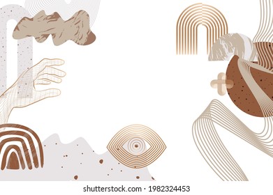 Resumen Fondo moderno con forma de geometría, línea, onda. Arte mural moderno de moda. Ilustración vectorial editable.