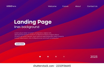 Abstract modern background with gradient lines composition. The minimal layout design template for the webpage and business presentation. Vector, 2023