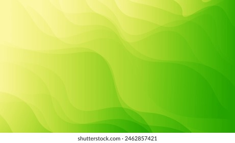 Abstractas fondo moderno de ondas de gradiente verde y amarillo