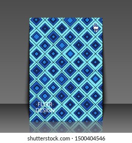 Abstract modern background with hand-drown rhombuses. Flyer template. Eps10 Vector illustration