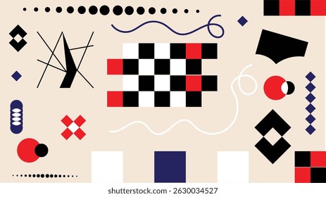 Abstract Modern Background with Lines and Geometric Shapes. Graphic design elements and resources vector art
