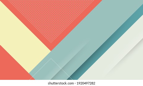 Abstrakter, moderner Hintergrund mit Memphis Diagonal Lines Element und Rot-Blau-Weiß-Pastellfarben