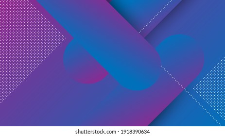 Abstract Modern Background with Memphis Element and Blue Purple Gradient Color