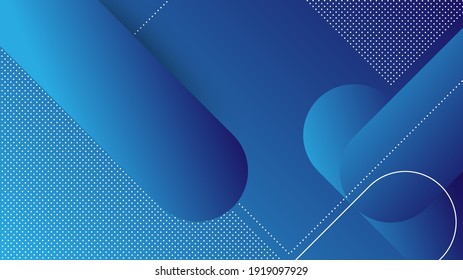 Resumen de fondo moderno con elementos Memphis y color de gradiente azul