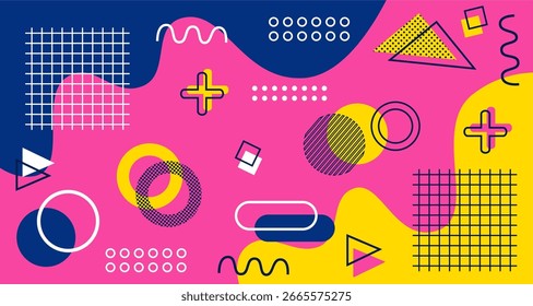Fondo moderno Abstractas con Formas geométricas de Memphis