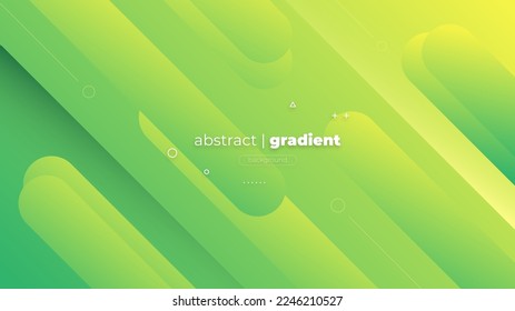 Resumen de fondo moderno con elementos de líneas diagonales inclinadas del movimiento retro Memphis y color gradiente amarillo verde