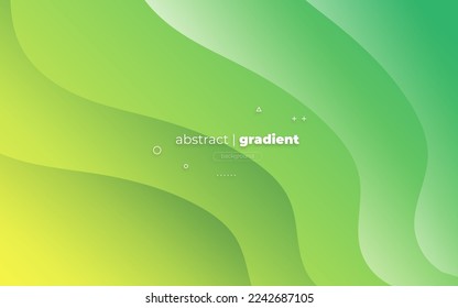 Abstract Modern Background with Motion Wave Lines Element and Green Yellow Gradient Color