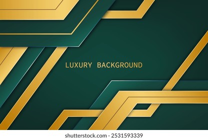 Fondo moderno Abstractas con superposición de verde y oro en estilo lujoso