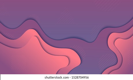 Abstract modern background . paper art style . purple Dynamical colored forms and waves. Gradient abstract banner. vector image . 