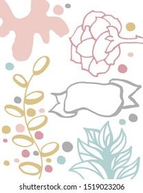 abstract modern background pastel delicate color postcard vector