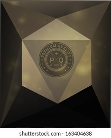 Abstract modern background with polygons and premium quality label