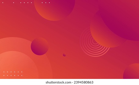 Abstract Modern Background. Red Color Gradient and Memphis Element. Eps10 vector