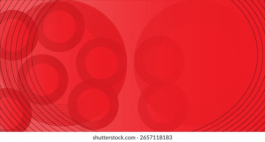 Abstract modern background red dynamic circle shapes and halftone dots. red gradient geometric shapes element. Suit for booklet, banner, cover, poster, flyer, website, brochure