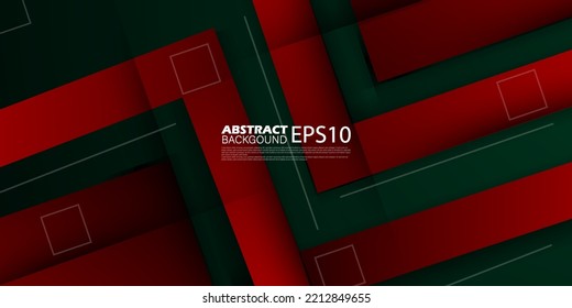 Abstract Modern Background with Red And Green Gradient Dark Color and Square Shape Element. Eps10 Vector