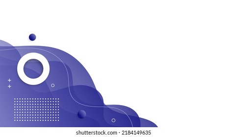 Abstract Modern Background with Retro Memphis Fluid Liquid Wave Element and Blue Gradient Color