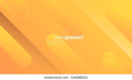 Abstract Modern Background with Retro Memphis Motion Tilt Diagonal Lines Element and Yellow Orange Gradient Color
