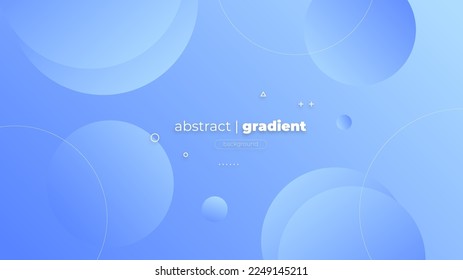 Abstract Modern Background with Retro Memphis Motion Round Circle Lines Element and Blue Gradient Color