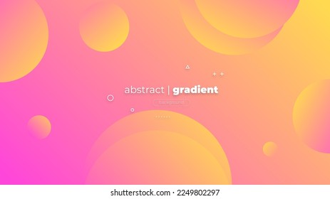 Abstract Modern Background with Retro Memphis Motion Round Circle Lines Element and Purple Pink Orange Gradient Color