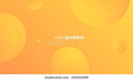 Abstract Modern Background with Retro Memphis Motion Round Circle Lines Element and Yellow Orange Gradient Color