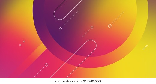 Abstract Modern Background with Retro Mempis Element and Vibrant Colorful Gradient Color