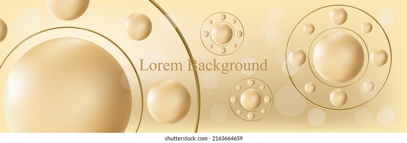 fondo moderno abstracto con anillos y bolas. banner de luz