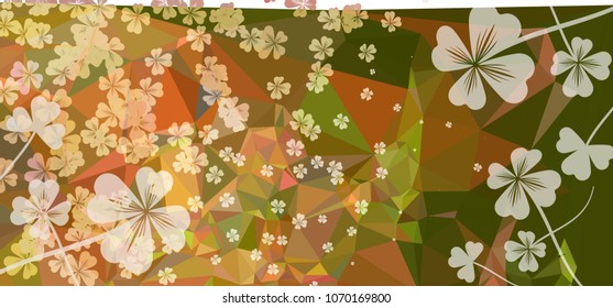 Abstract modern background with shamrock pattern. Vector clip art.