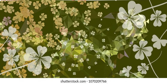 Abstract modern background with shamrock pattern. Vector clip art.
