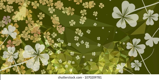 Abstract modern background with shamrock pattern. Vector clip art.