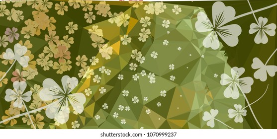 Abstract modern background with shamrock pattern. Vector clip art.