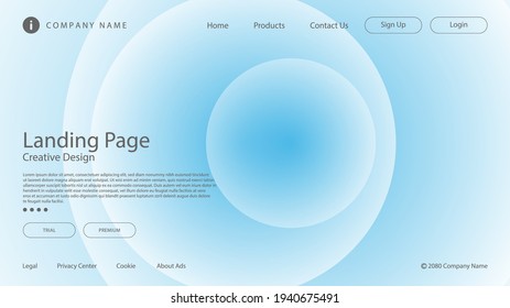  Abstract Modern Background with Soft Blue Color Gradient and Circle Element for Website Landing Page