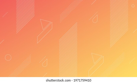  Abstract Modern Background with Soft Orange Peach Color Gradient and Memphis Element