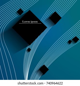 Abstract modern background, squares and lines. Design. Banner