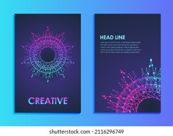 Abstract Modern Background. Template For Brochure Leaflet Flyer Cover Banner Catalog Magazine Annual Report. Geometric Patterns. Colorful Gradient. Artificial Intelligence. Vector.eps