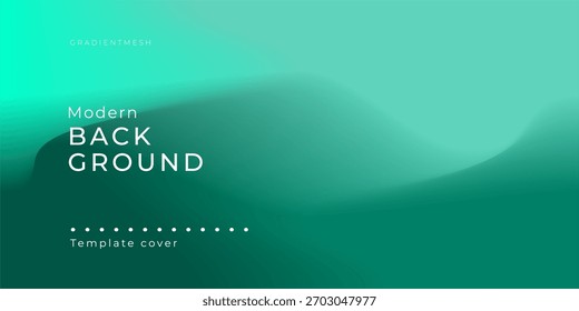 Una cubierta de Plantilla de fondo moderna abstracta con un gradiente suave de colores verde azulado y verde con sutiles patrones ondulados y una superposición de cuadrícula, ideal para presentaciones o diseños digitales.