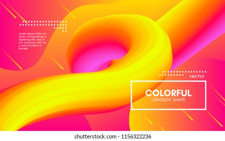 Abstract Modern Background with Trendy Vibrant Gradient. Colorful Flow Shape. 3d Background with Wave Liquid for Flyer, Banner, Poster, Brochure. Bright Vector Background with Gradient Fluid Elements.