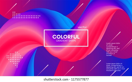 Abstract Modern Background with Trendy Vibrant Gradient. Flow Shapes in Red and Blue Colors. 3d Background with Wave Liquid for Flyer, Poster. Bright Vector Background with Gradient Fluid Elements.