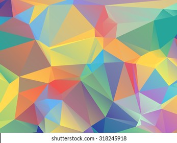 Abstract modern background with triangles in bright colors. Vector illustration