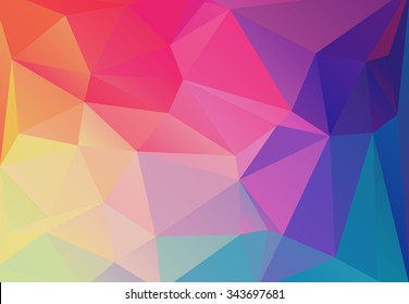 Abstract modern background with triangles in bright colors. Vector illustration