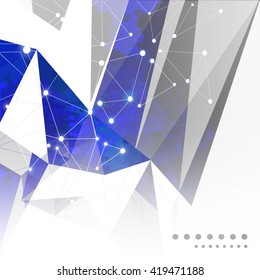 Abstract modern background with triangles and  lines. Fractal abstract background. Futuristic design with place for text. Geometric vector illustration