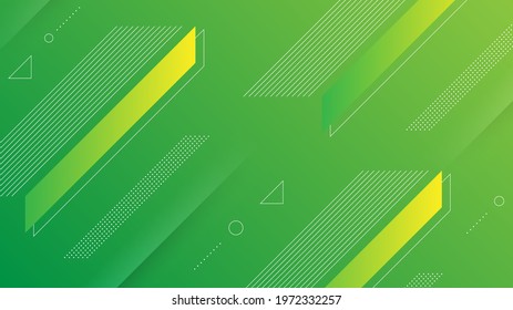 Abstract Modern Background with Vibrance Green Yellow Color Gradient and Memphis Element