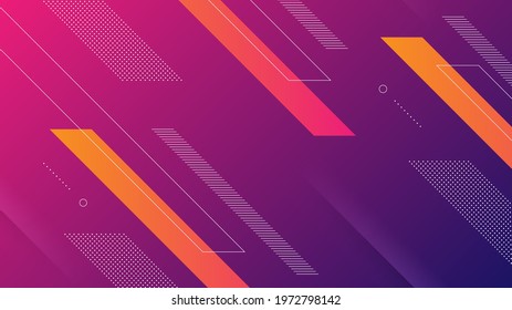 Abstract Modern Background with Vibrance Purple and Pink Color Gradient and Memphis Element