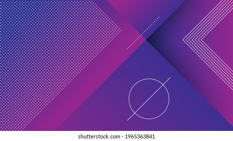 Resumen de fondo moderno con degradado de color violeta azul y elemento Memphis