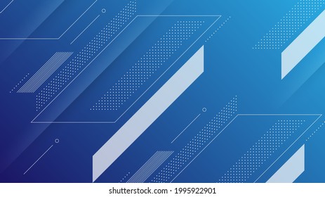 Resumen de fondo moderno con degradado de color azul vibrante y elemento Memphis