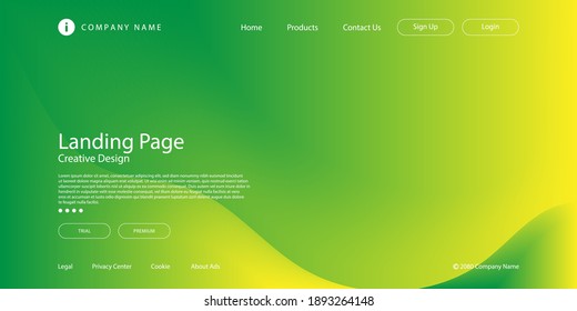 Abstract Modern Background with Vibrant Green Yellow Color Gradient for Website Landing Page