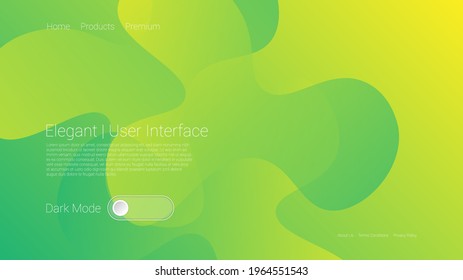 Abstract Modern Background with Vibrant Green Yellow Color Gradient and Fluid Liquid Element