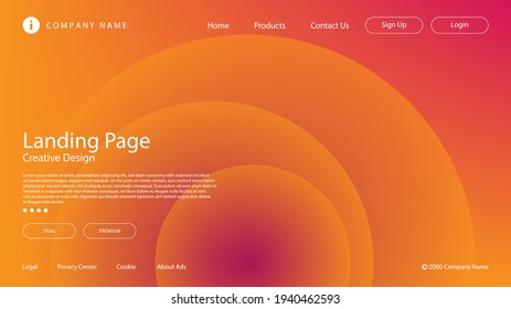 Abstract Modern Background with Vibrant Orange Purple Color Gradient and Circle Element for Website Landing Page