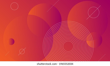 Abstract Modern Background with Vibrant Orange Purple Color Gradient and Memphis Element