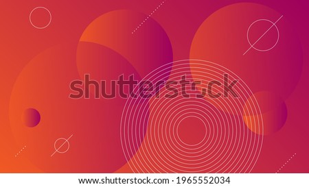 Abstract Modern Background with Vibrant Orange Purple Color Gradient and Memphis Element