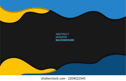 Abstract Modern Background wave blue and yellow with negative space, colorful template banner with gradient color. Design with liquid shape. EPS 10